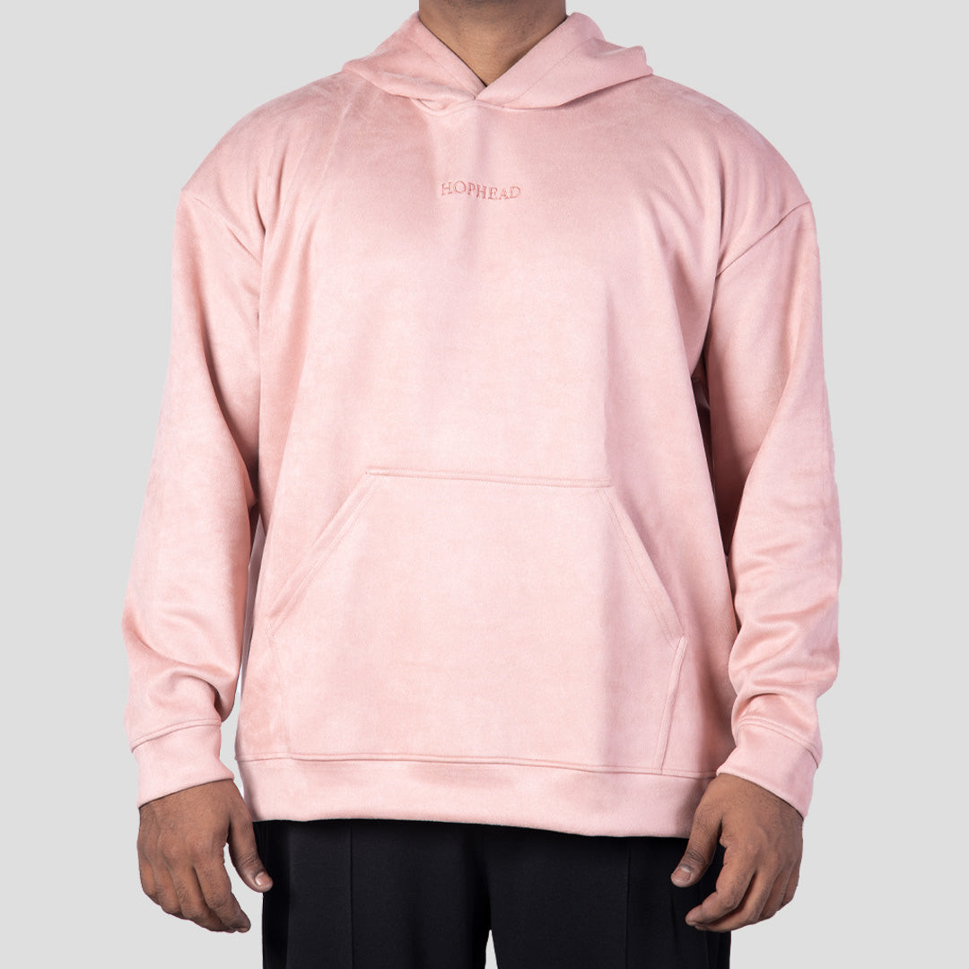 HOPHEAD CORAL PINK OVERSIZED SUEDE HOODIE
