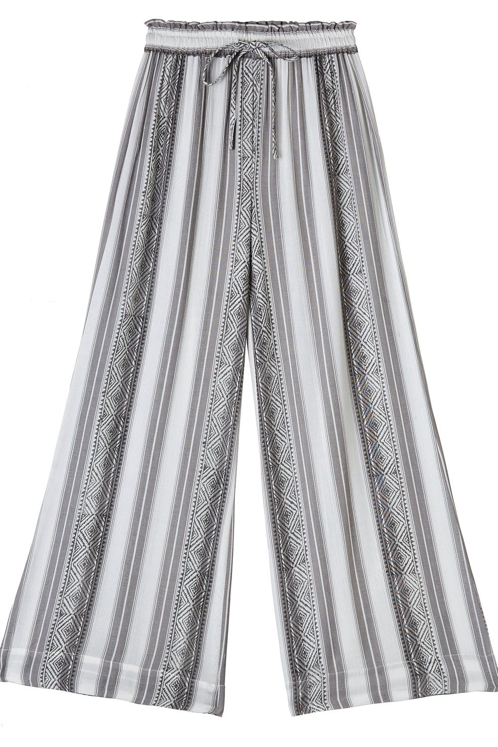 Charcoal Striped Flared Pants