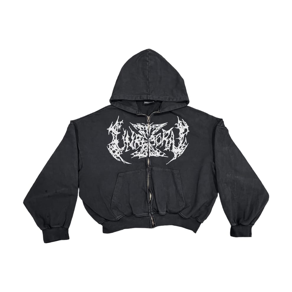 Unreborn Project Hardcore Metal Logo - Washed Hoodie