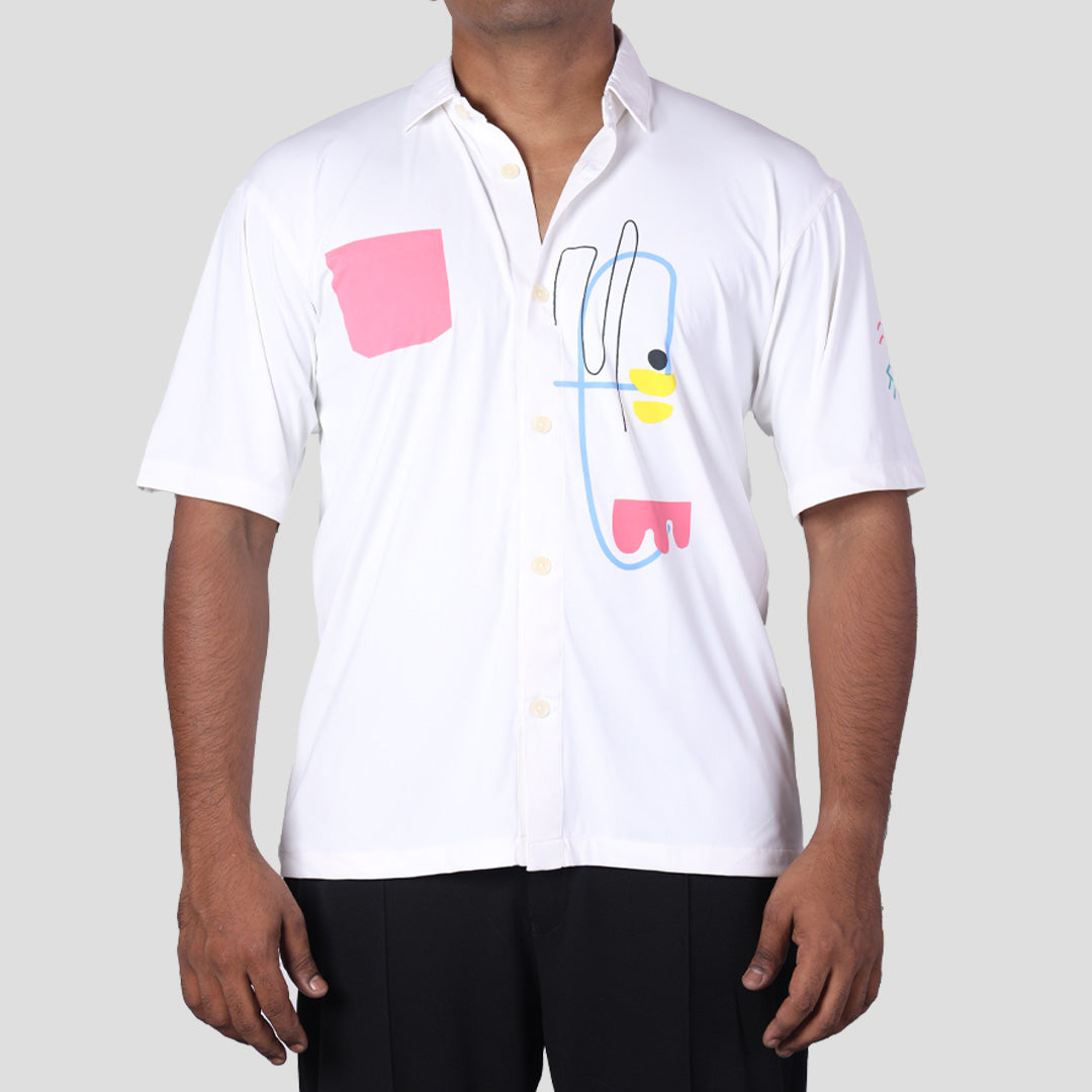 WHITE ABSTRACT SHIRT