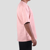 HOPHEAD CORAL PINK EMBROIDERED SUEDE T-SHIRT
