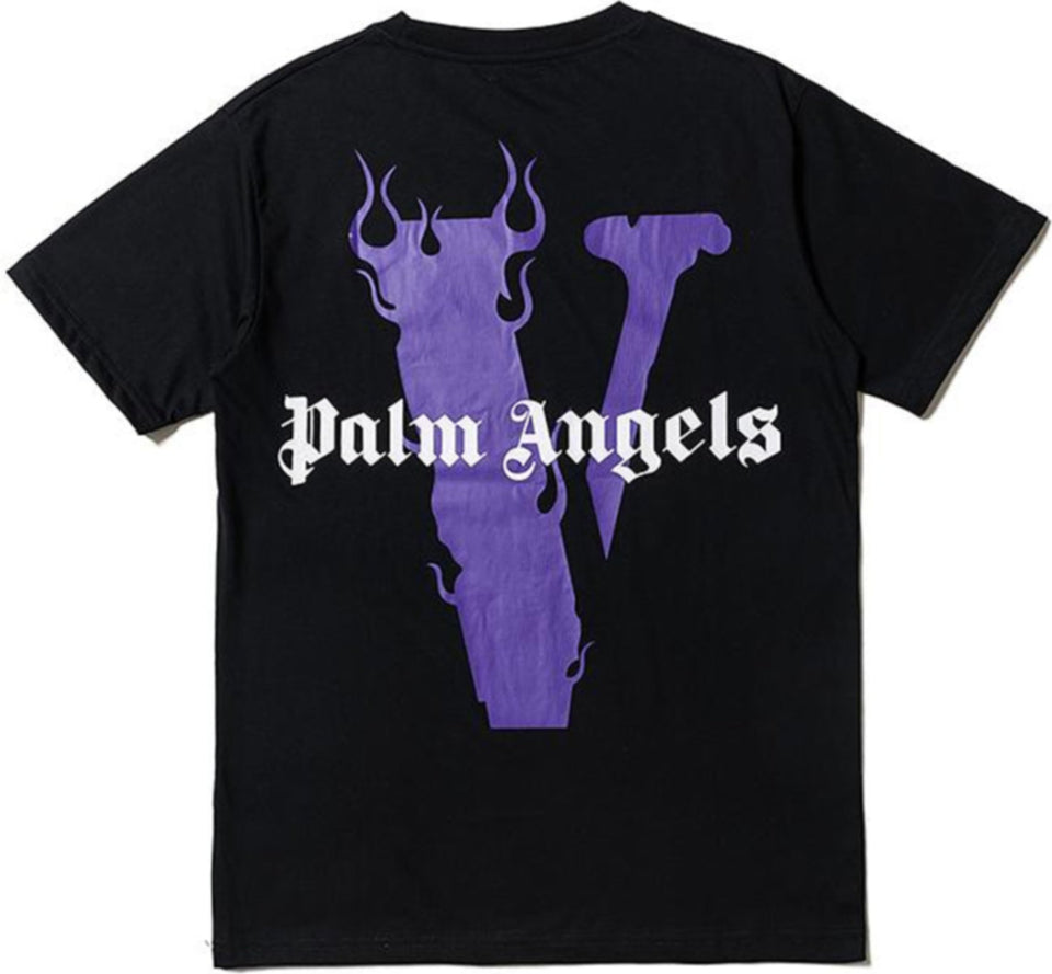 Vlone X Palm Angels Logo Tshirt "Black/Purple"