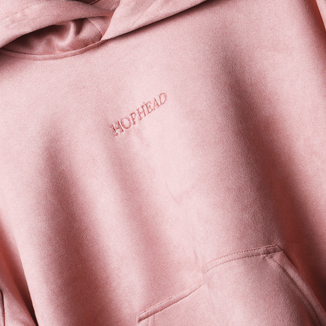 HOPHEAD CORAL PINK OVERSIZED SUEDE HOODIE